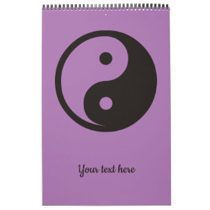 Calendário Símbolo Yin Yang - design de tatuagem sólida