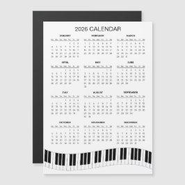 Calendário Simples de 2026 com Teclas de Piano | Í