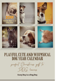 Calendário Simples e divertido Ano do Cachorro