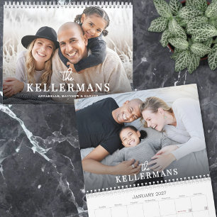 Calendário Simples Foto de Família Elegante