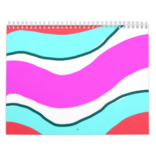 Calendário simples minimal colorido vermelho personalizado pe