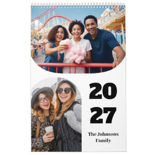 Calendário Simples Moderno Personalizado 26 Fotos Família 202