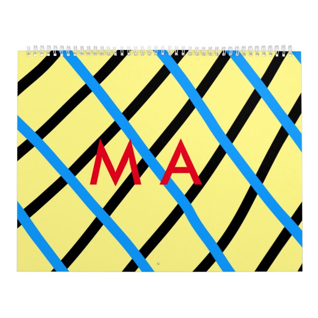 Calendário Simples monograma adicione seu nome com letra míni (Capa)
