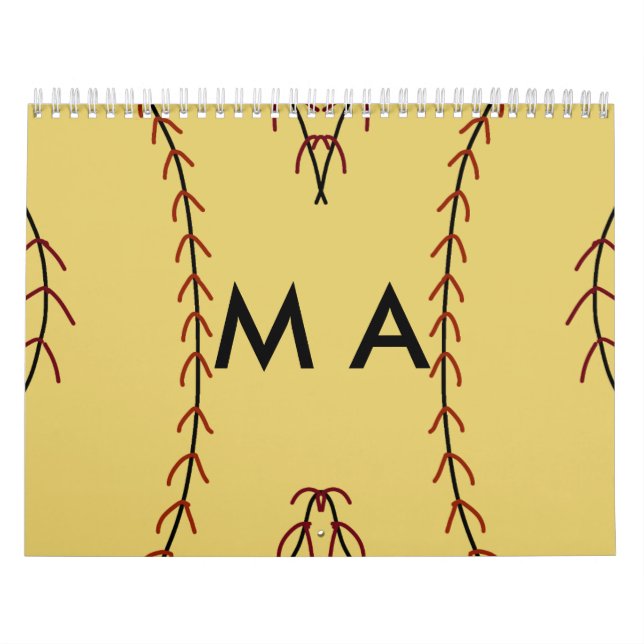 Calendário Simples monograma adicione seu nome com letra míni (Capa)