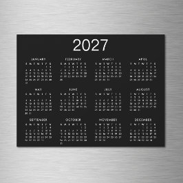 Calendário Simples Preto e Branco 2027