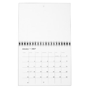 Calendário Simples Profissional 5.5" x 7" Duas Páginas Pequen