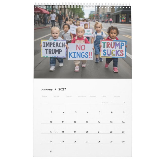 Calendário Single Page Trump Calendar (Jan 2027)