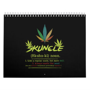 Calendário Sktio Definition Weed Fumando Tio Engraçado Stone