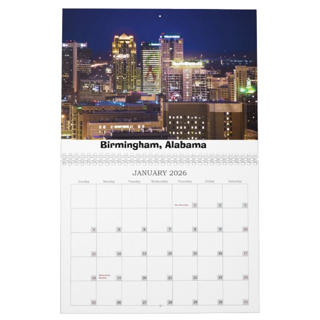 Calendário Skylines dos EUA (Jan 2026)