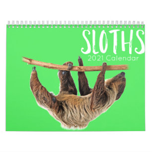 Calendário Sloths 2021 calendário, preguiça engraçada e fo
