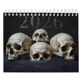 Calendário Small 2026 Skull Art Calendar