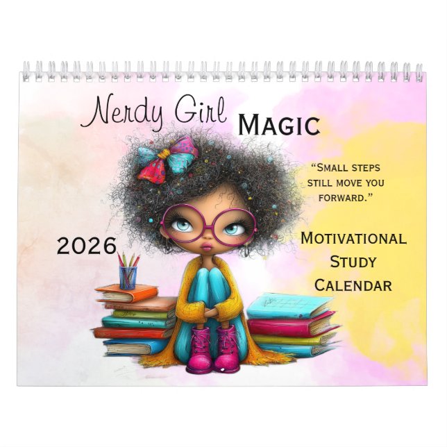 Calendário Smart Girl Motivational Study Wall Calendar 2026 (Capa)