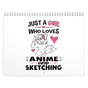 Calendário Só uma garota que ama anime e esboça meninas