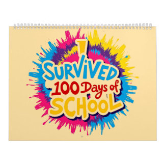 Calendário Sobrevivi a 100 dias de escola