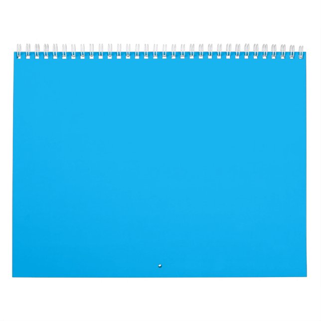 Calendário Solid Azure Blue Background – Minimalist Template (Capa)