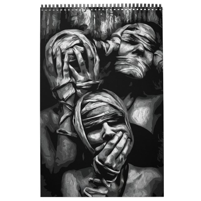 Calendário Sombras Silenciadas: Rostos Abstratos (Capa)