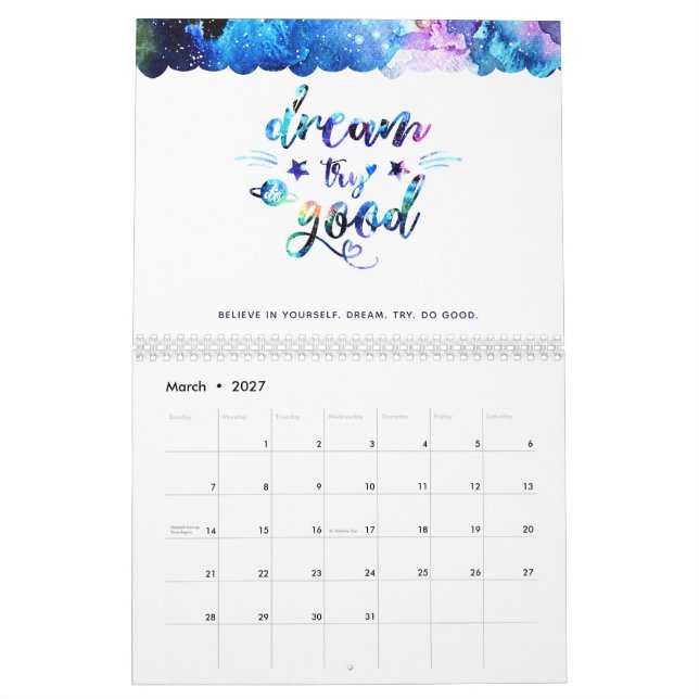 Calendário Sonhe. Tente. Faça Bem. (Mar 2027)