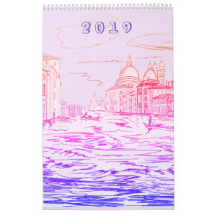 Calendário Sonho e viagem em torno das cidades
