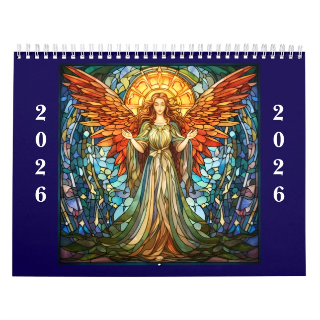 Calendário stained glass angels 2026 (Capa)