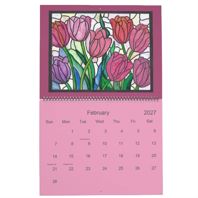 Calendário Stained Glass Art Calendar (Fev 2027)