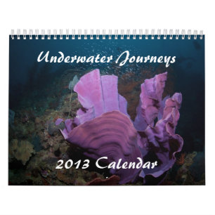Calendário subaquático da vida marinha das viage