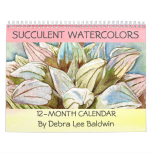 Calendário Succult Watercolor por Debra Lee Baldwin