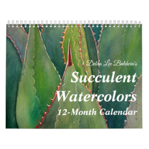 Calendário Succult Watercolor por Debra Lee Baldwin