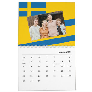 Calendário Suécia   Adicione Sua Foto Bandeira Sueca 2026