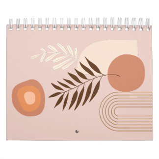Calendário Sun Leaf Boho de Planta Multicolorido