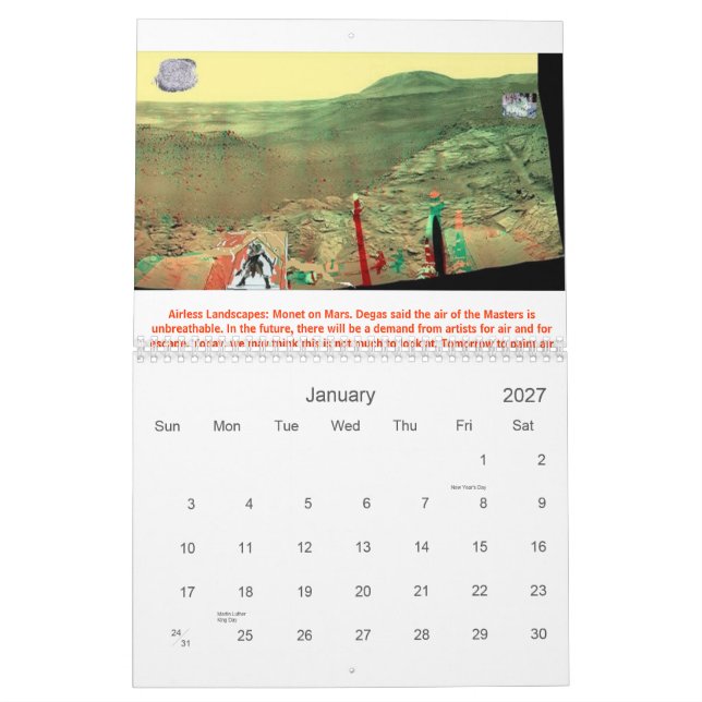 Calendário Sun na parede, Sun na parede, rachaduras no… (Jan 2027)