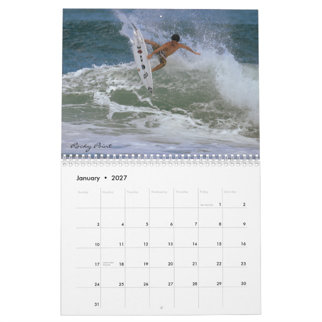 Calendário Surf Havaí, por Brad Scott (Jan 2027)