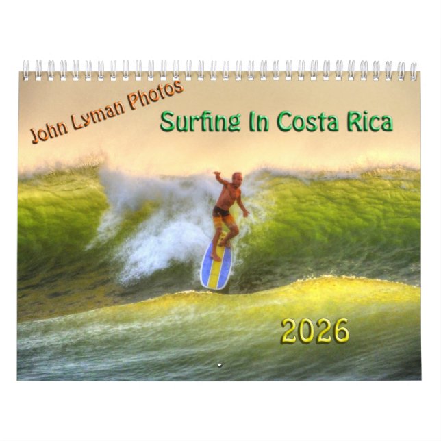 Calendário Surfing In Costa Rica 2026 Calendar (Capa)