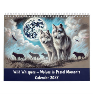 Calendário Susurros Selvagens – Lobos em Momentos Pastel