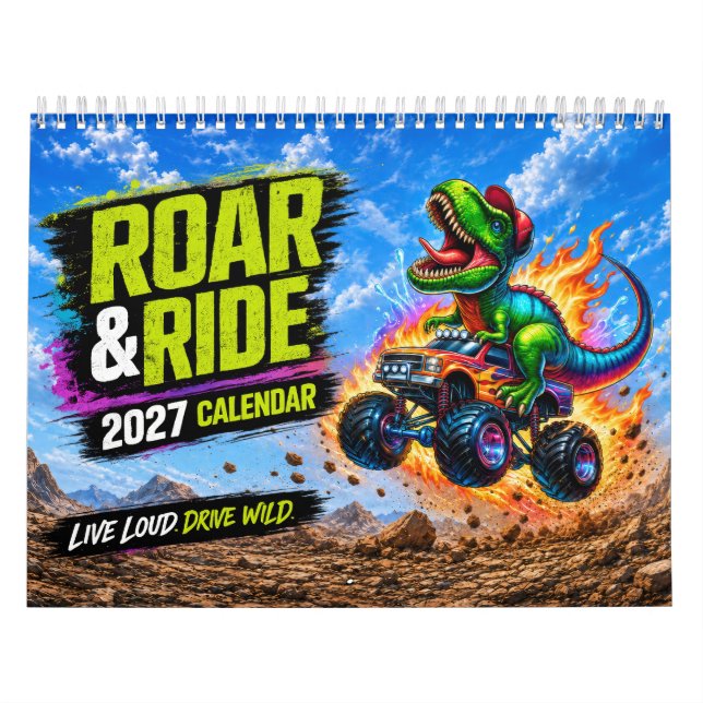 Calendário T-Rex Dinossauro & Caminhão Monstro 202 (Capa)