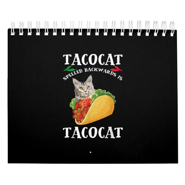 Calendário Taco & Cat - Tacocat Ortografado Para Trás É Tacoc (Capa)