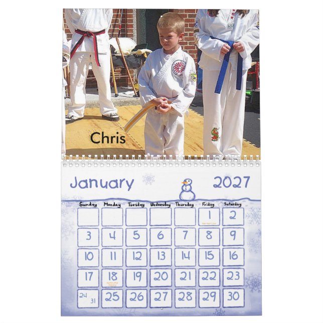 Calendário Tae 2009 Kwon Calendar (Jan 2027)
