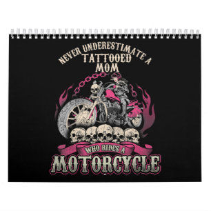 Calendário Tatuagem Mãe Biker Nunca Subestima A Moto