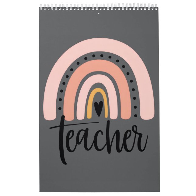 Calendário Teach Teacher Love Inspire Gift Rainbow  (Capa)