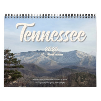 Calendário Tennessee Wildlife 2026 - 12 month calendar