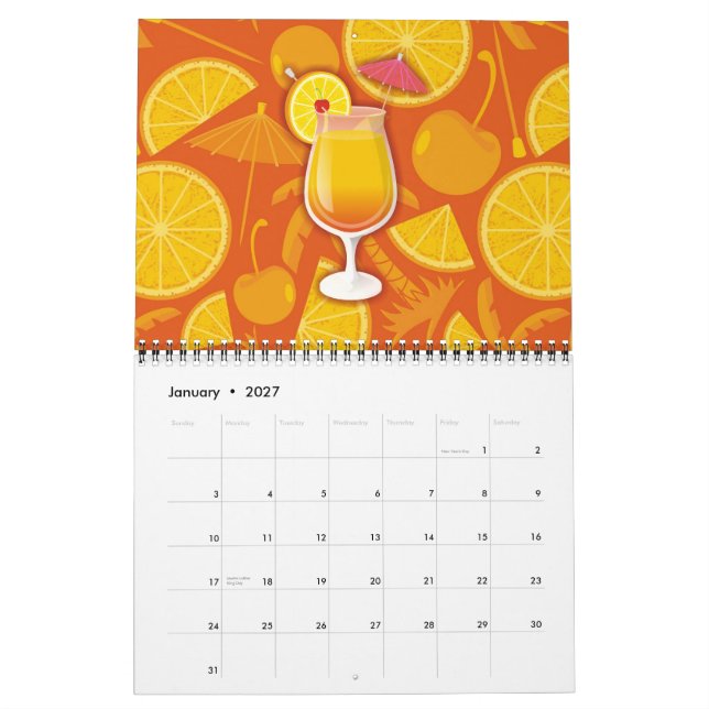 Calendário Tequila sunrise (Jan 2027)