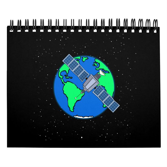 Calendário Terra e satélite no espaço (Capa)