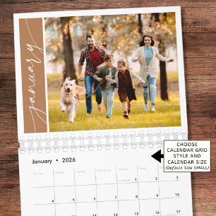 Calendário Terracota Minimalista Moderna para uma Família com