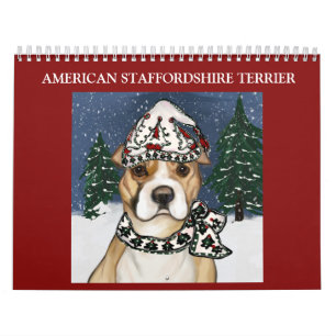 CALENDÁRIO TERRIER STAFFORDSHIRE AMERICANO 