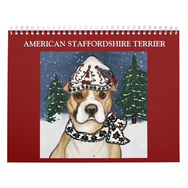 CALENDÁRIO TERRIER STAFFORDSHIRE AMERICANO  (Capa)