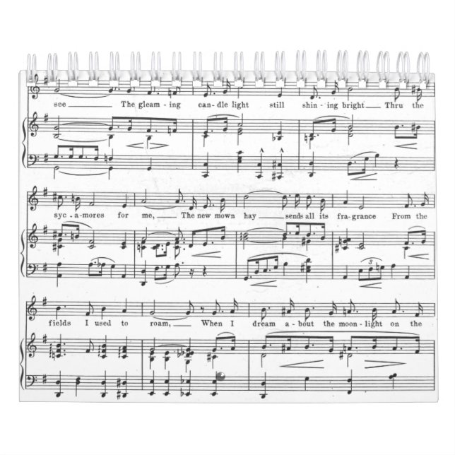 Calendário Teste padrão preto e branco da partitura (Capa)