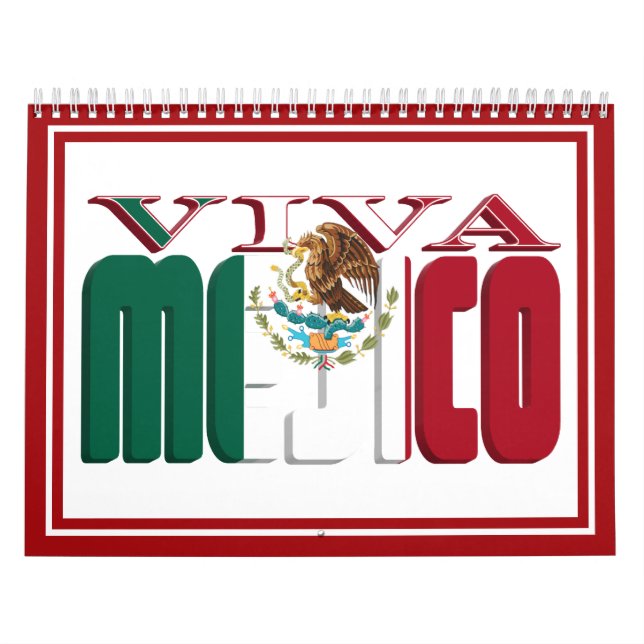 Calendário Texto de Sinalizador do VIVA MEJICO Mexicano (Capa)