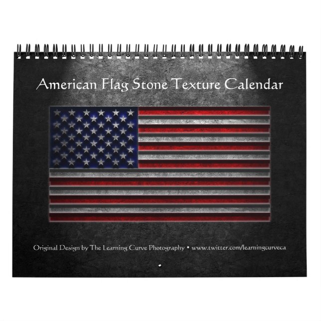 Calendário Textura da Pedra da Bandeira Americana (Capa)