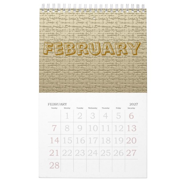 Calendário - Texturas (Fev 2027)
