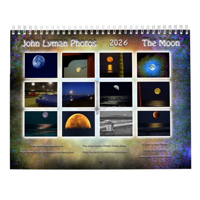 Calendário The Moon 2026 Photo Calendar (Verso)