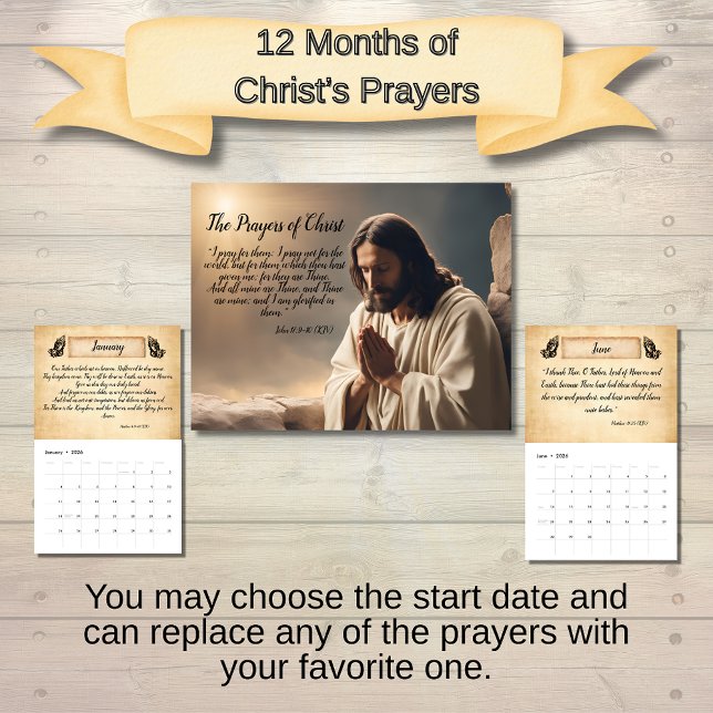 Calendário The Prayers of Christ Inspirational (12 Months of Christ's Prayers Wall Calendar)